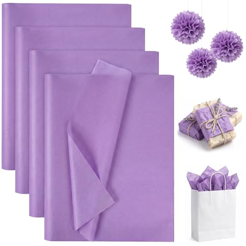 Koogel 330 Sheets Light Purple Tissue Paper, 14 X 10 inches - color: Light Purple