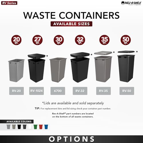 Rev-A-Shelf 30 qt. Silver Polymer Replacement Waste Container Pullouts - color: Silver