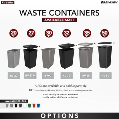 Rev-A-Shelf 30 qt. Silver Polymer Replacement Waste Container Pullouts - color: Silver