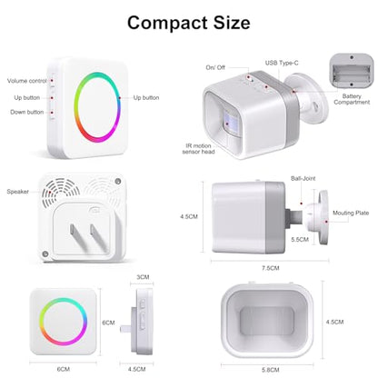 Wireless Driveway Alarm - Motion Sensor Door Chime Motion Detector