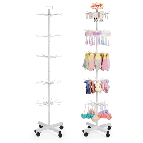 5 Tier Retail Display Stand Store Display Rack, White - color: White