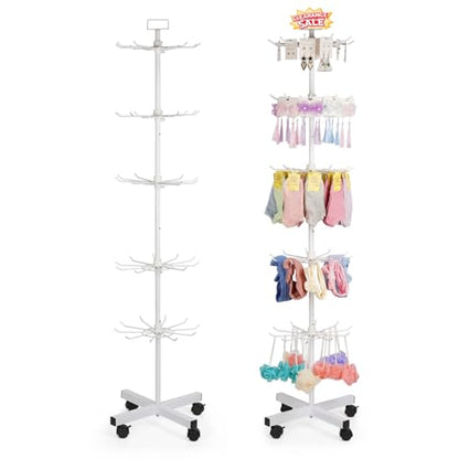 5 Tier Retail Display Stand Store Display Rack, White - color: White