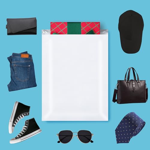 NB 12x15.5 Inch – 500 Pcs White Poly Mailers Strong Adhesive Self-Seal Shipping Envelopes, Tear & Water Resistant Packaging for E-Commerce and Small Business - color: White, size: 12"x15.5" 500pcs