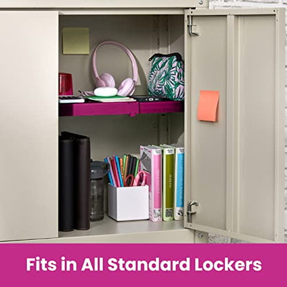 LockerMate Adjust-A-Shelf Locker Shelf, School Organizer, Pink - color: Pink