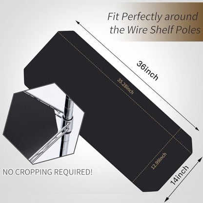 Poofzy Wire Shelf Liner 14" x 36", Set of 4 Black - color: Black, size: 14"x36" 4pcs