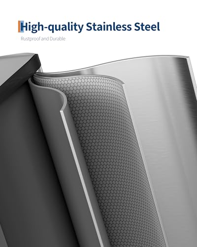 Garvee Double Trash Can, 2 x 8 gal (2 x 30 L) Garbage Can for Kitchen Dual Compartment Recycling Kitchen Step Trash Bin, Stainless Steel Trash and Recycle Bin Combo with Soft-Close Lid,Silver - color: Silver, size: 2 x 8 Gallon