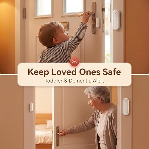 Door Chime, Upgraded Wireless Door Alarm Opened, Magnetic Contact Sensor