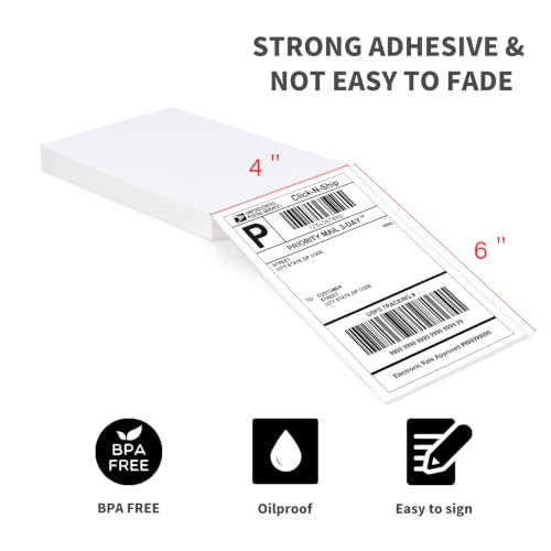 LLIKED 4x6 Fanfold Thermal Label, 100 Per Stack Thermal Shipping Labels - size: 100 Labels