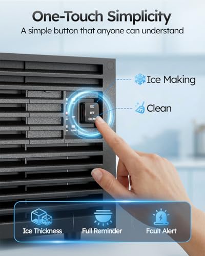 Mojgar Commercial Ice Maker Machine, 100lbs/24H with 18-33lbs Ice Storage - color: Sliver