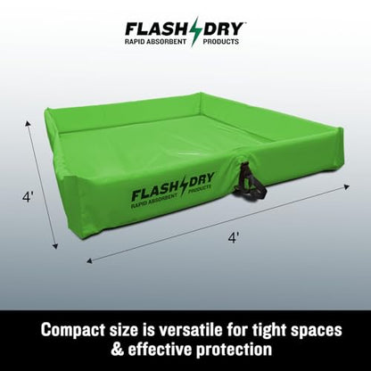 FLASHDRY Portable Spill Containment Berm, Folding Duck Pond, 4'' x 4'' - color: Light Green