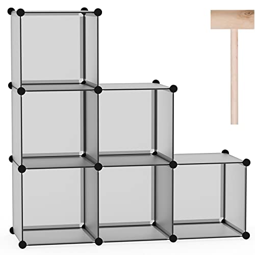 C&AHOME 6-Cube Storage Organizer Cube Shelf Closet Storage Bookcase, Grey - color: Grey