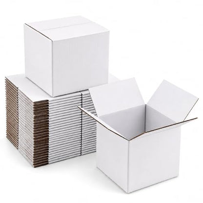 7x7x7 White Shipping Boxes, 25 Pack - size: 7x7x7 Inch