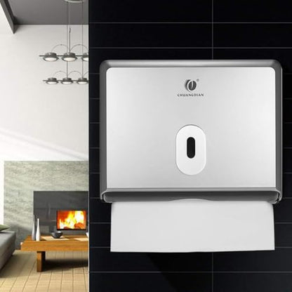 Paper Towel Dispenser Wall Mount for Toilet, Bathroom Paper Towel Holder, Commercial Paper Towel Dispenser for Trifold Paper & Multifold Paper Towels, Silver - color: Silver
