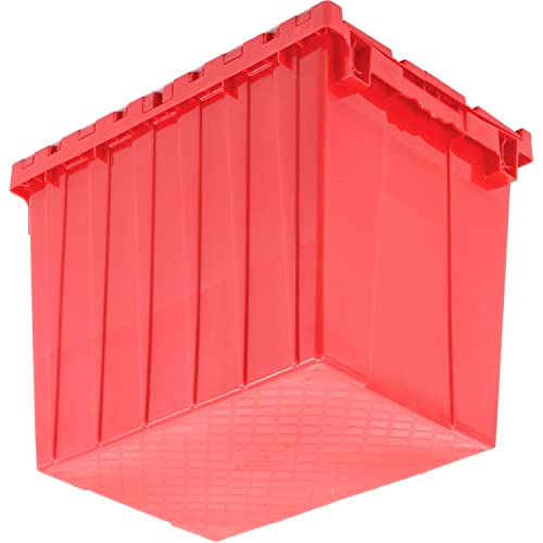 Global Industrial Distribution Container With Hinged Lid 21-7/8x15-1/4x17-1/4 Red - color: Red