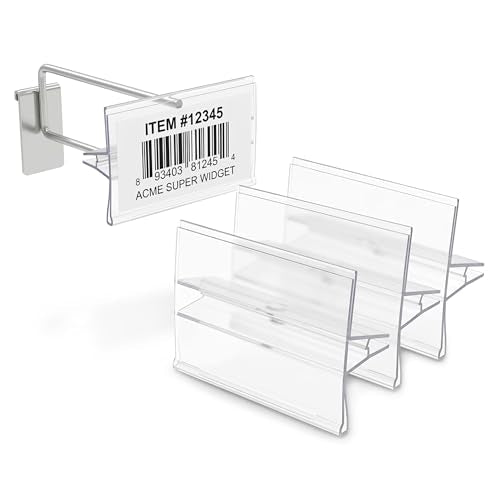 25 Pack Label Holder for Scan Plates on Display Hooks, Data-Tag Label Holders by Clip Strip