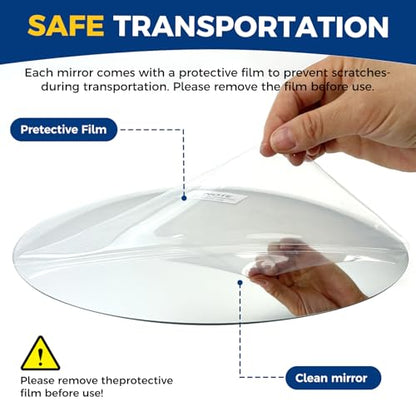 15.6in acrylic convex mirror 180° adjustable wide-angle indoor security mirror suitable for monitoring blind spots in parking lots Garage warehouses offices and traffic safety management - size: 15.6in