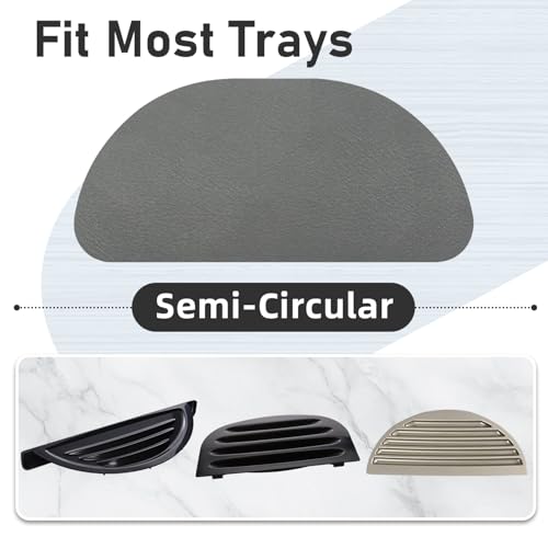 LOPNUR 2 Pack Refrigerator Drip Tray Catcher, 8.3"x3.7" Semi-Circle, Grey - color: Grey, size: Semi Circle - 8.3"x3.7"