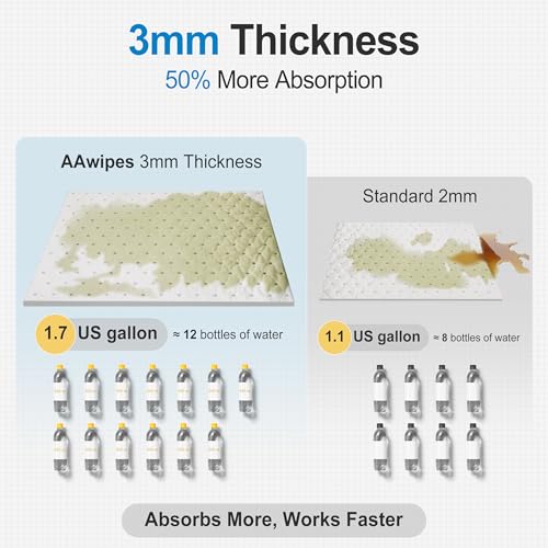 AAwipes Oil Only Absorbent Pads Mat 15" X 18" 6 Packs Pre-Grade 3MM Thicker More Absorption for Garage, Car, Truck, Motorcycle - White OW1518-6S - size: 15"X18" 6PCS White