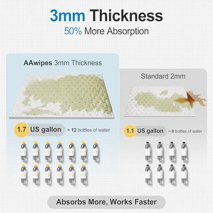 AAwipes Oil Only Absorbent Pads Mat 15" X 18" 6 Packs Pre-Grade 3MM Thicker More Absorption for Garage, Car, Truck, Motorcycle - White OW1518-6S - size: 15"X18" 6PCS White