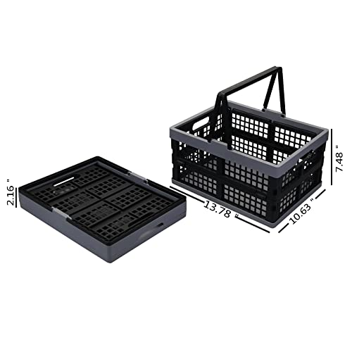 2-Pack 15 L Plastic Collapsible Shopping Basket with Handle