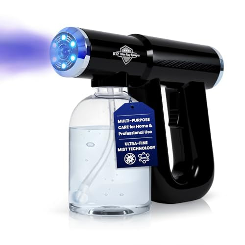 Nano Spray Gun, Cordless Barber Spray Bottle and Mist Atomizer, Black - color: Black