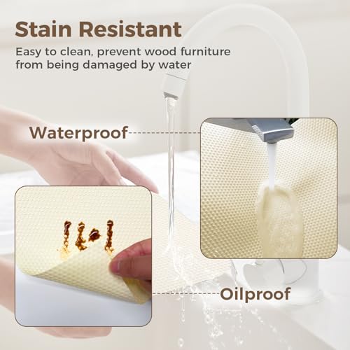 100% EVA Shelf Liner Waterproof Non Adhesive, 12" x 360", Cream - color: Cream, size: 12"W x 360"L