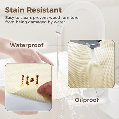100% EVA Shelf Liner Waterproof Non Adhesive, 12" x 360", Cream - color: Cream, size: 12"W x 360"L