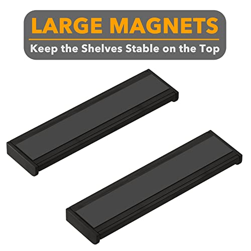 SpaceAid 30" Wide Kitchen Shelf Organizer for Stove, Magnetic Bamboo Spices Shelf for Home Stove Kitchen Storage Organization (Fit for Flat Top Only, Black) - size: 30" Wide, Black, 1-Tier