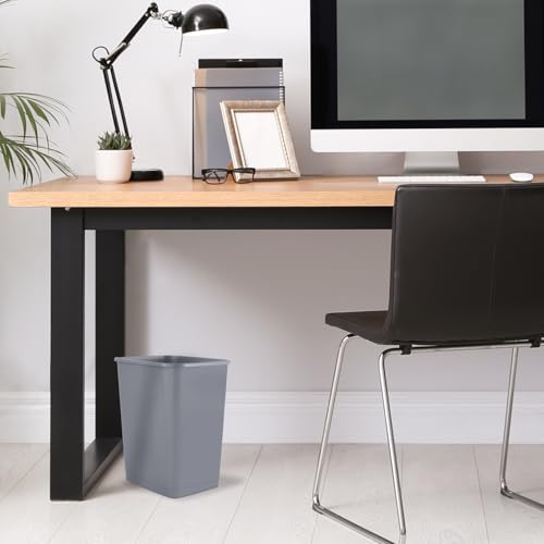 Superio Small 2.5 Gallon Plastic Trash Can, Waste Bin for Under Desk, Office, Bedroom, Bathroom- 10 Qt (2, Grey) - color: 2, Grey, size: 2.5 Gallon