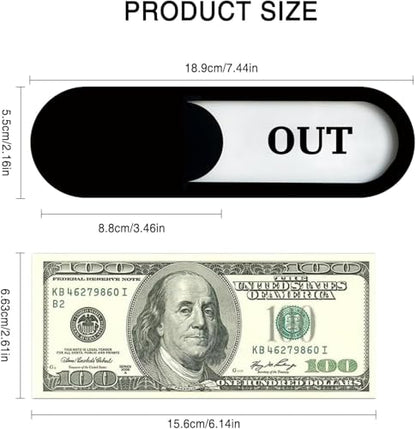 In/Out Slider Sign 3Pack, Acrylic, Black 7.4x2.2in - color: In/Out Sign, size: 3 PCS