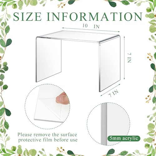 RattanView 2 Pcs 10 x 7 x 7 Inch Large Clear Acrylic Shelf Riser, 5mm Thick - color: Clear, size: 7 x 10.5 x 7 Inch, 5 mm
