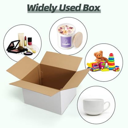 CRUGLA 12x10x8 Shipping Boxes 15 Pack, White Packing Mailing Boxes - size: 12x10x8 Inch 15 Pack