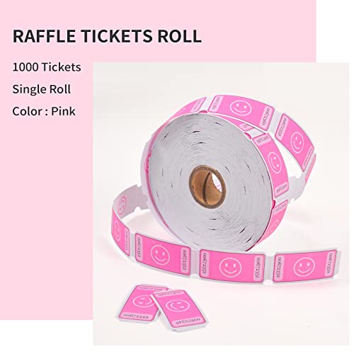 LLIKED Smile Raffle Tickets Roll 1"x2" for Events 1000 Pink - color: Pink