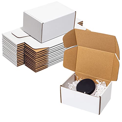 Wowxyz White Shipping Boxes 6x4x3" 25 Pack Corrugated Cardboard Box - size: 6x4x3"