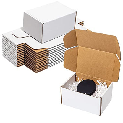 Wowxyz White Shipping Boxes 6x4x3" 25 Pack Corrugated Cardboard Box - size: 6x4x3"