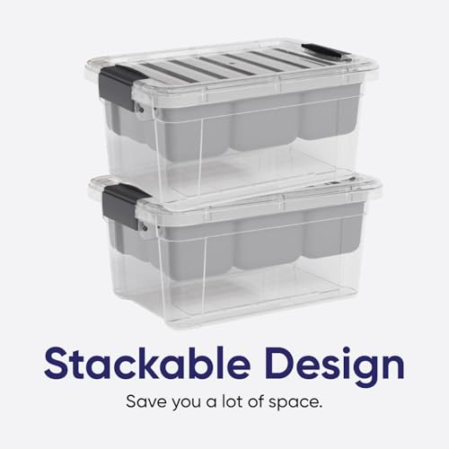 Superio Small Storage Container Organizing Bin with Removable Tray Plastic Tools, Sewing, Crafts Box, 3.5 Qt. - size: Mini 3.4 Qt. Deep