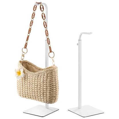 2-Pack Adjustable Tabletop Purse & Banner Display Stands, White - color: White