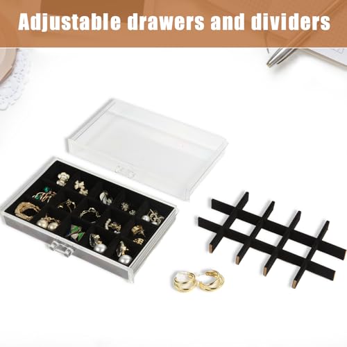 GUOER Earring Organizer, Acrylic Jewelry Box with 5 Drawers for Women,Black - color: Black