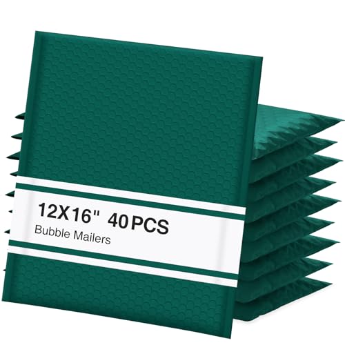 UCGOU Bubble Mailers 12x16" 40 Pack Usable Size 12x15" Green Padded Mailers - color: Green, size: 12x16" 40PC