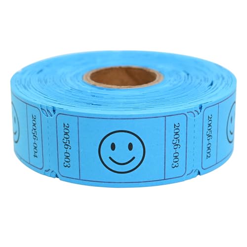 LLIKED 500 Raffle Tickets 1x2inch Smile Blue Single Roll for Events - color: Blue, size: 1"x2"