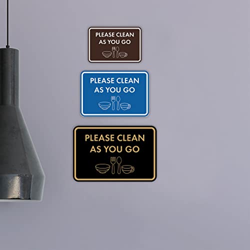Classic Framed Please Clean As You Go Sign (Blue) - Small - color: Blue, size: Small (4" x 6")