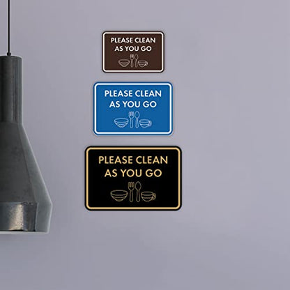 Classic Framed Please Clean As You Go Sign (Red) - Small - color: Red, size: Small (4" x 6")