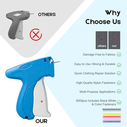 Stitch Gun for Clothes, Handheld Quick Clothing Fixer - color: Blue