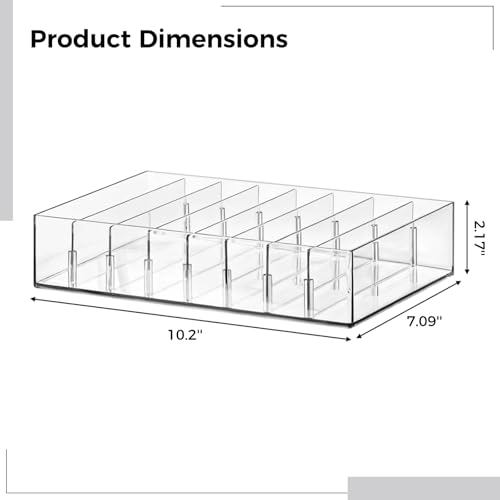 Cash Organizer Tray, 4 Compartments for Bills and Coins, Clear Money Storage Box, Insert for Cash Register Drawer, Counter Tray for Business and Home