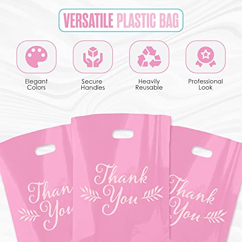 Thank You Bags, Merchandise Bags, Small Business, Pink, Bulk 100PK, 16”x18” - color: Pink, size: 16" x 18"