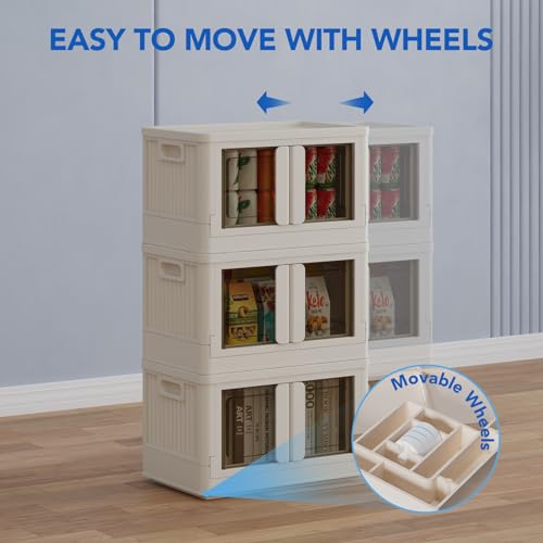 FLEXIMOUNTS 150 QT Stackable Plastic Storage Bins With Lids, Milky White - color: Milky White, size: 37 Qt-4 Pack