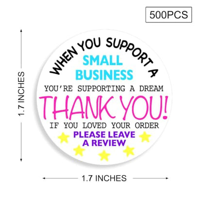 Littlefa Thank You Stickers Small Business,Please Leave A Review Stickers