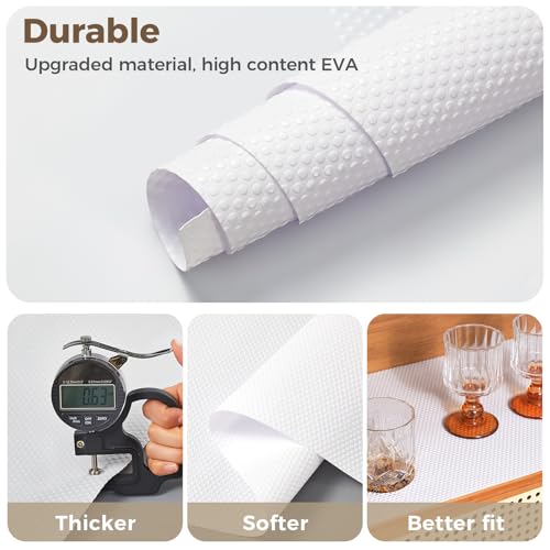 100% EVA Shelf Liner Waterproof Non Adhesive, 12" x 120", White - color: White, size: 12"W x 120"L