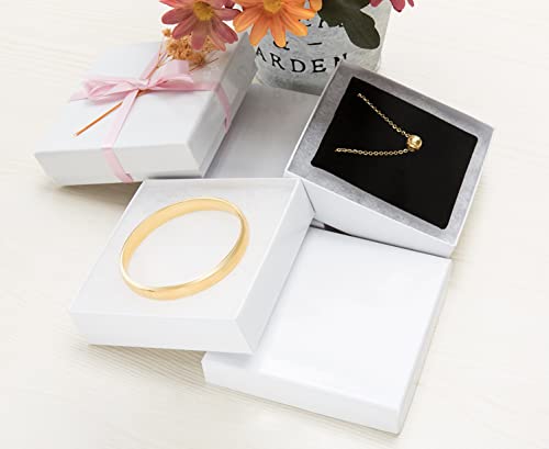 Magicool 40 Pack 3.5x3.5x1 Inch Cardboard Jewelry Boxes,Used for Necklaces,Bracelets,Earrings,Jewelry,Small Gift Packaging,Jewelry Gift Boxes with Lids and Filled with Cotton(White) - color: White, size: 3.5x3.5x1 Inch (Pack of 40)