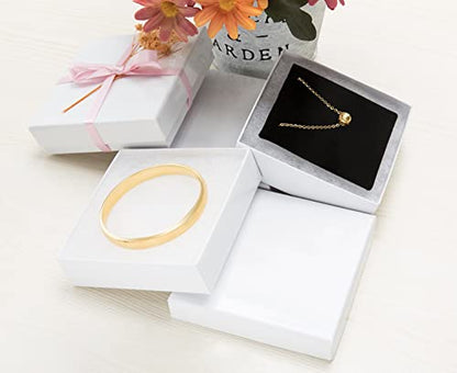 Magicool Hanger 96 Pack 3.5x3.5x1 Inch Cardboard Jewelry Boxes,Used for Necklaces,Bracelets,Earrings,Jewelry,Small Gift Packaging,Jewelry Gift Boxes with Lids and Filled with Cotton(White) - color: White, size: 3.5x3.5x1 Inch (Pack of 96)